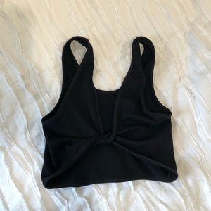 Nikibiki black cross over crop top bralette